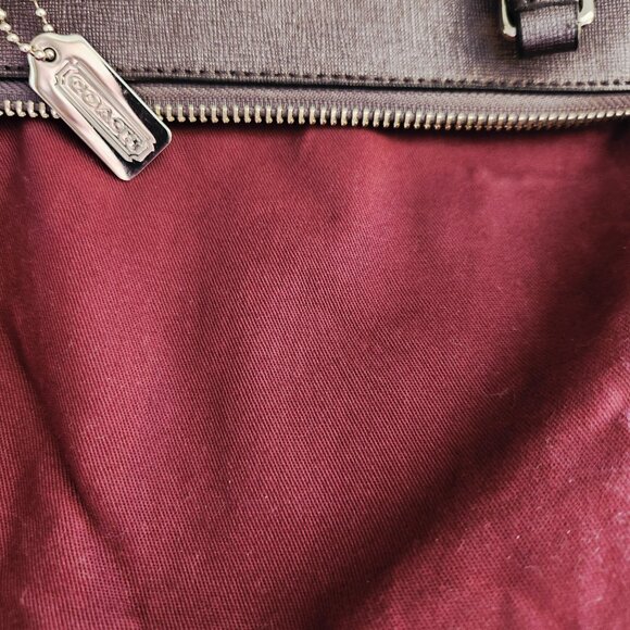 Euc Coach Metallic Gunmetal Crossbody Bag Shoulder Purse - Picture 10 of 10